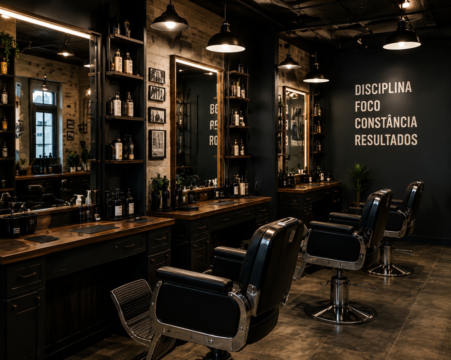 Ambiente organizado de barbearia
